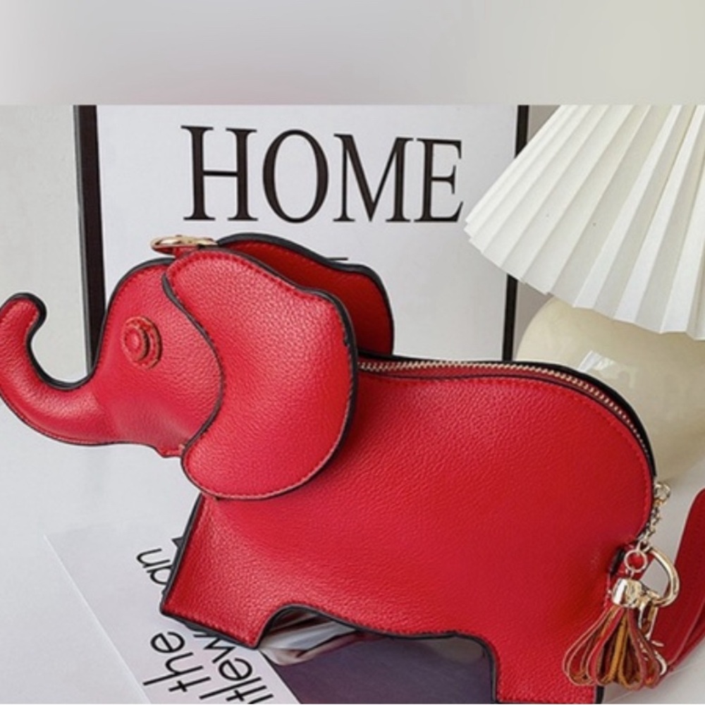New Elephant Crossbody Bag/ Wristlet With Zipper Closure